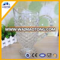 1200ml Wholesale Glass Water Jug Fish Skin Glass Pot With Handle