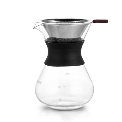 Large Pour Over Coffee Dripper Set Perfect Hand Drip Coffee BPA-free Borosilicate Glass Carafe