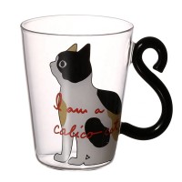 Fine designed  table decoration for daily life creative cute Cat coffee mugs  glass cup