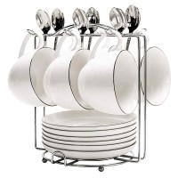 New Fashion Stainless Steel Coffee Cup Rack Stand In Kitchen Metal Coffee Cup Holder Rack With 6 Hooks