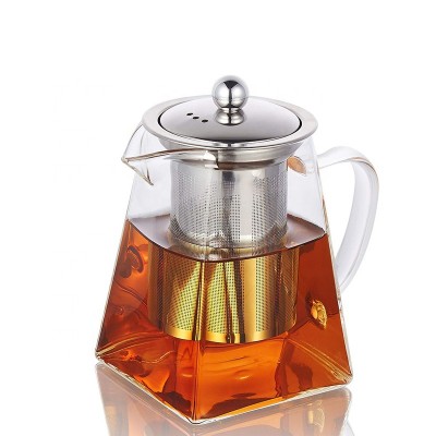 2019 new style heat resistant glass teapot open fire safe