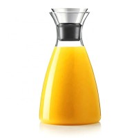 Quality durable heat resistant glass ice water jug with stainless steel filter Glass Pitcher