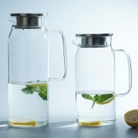 Big Capacity Cold Water Pot Glass water bottle with stainless steel lid