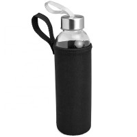 Glass water bottle nylon protective cover seal screw cover portable carrying ring lead free PVC and BPA water smoothies juicers