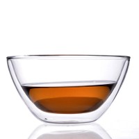 High Borosilicate Glass Hand Blown Glass Double Wall Glass Bowl